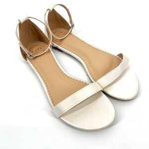 KATE WHITCOMB Flora Ivory Satin Bridal Wedding Flats Shoes